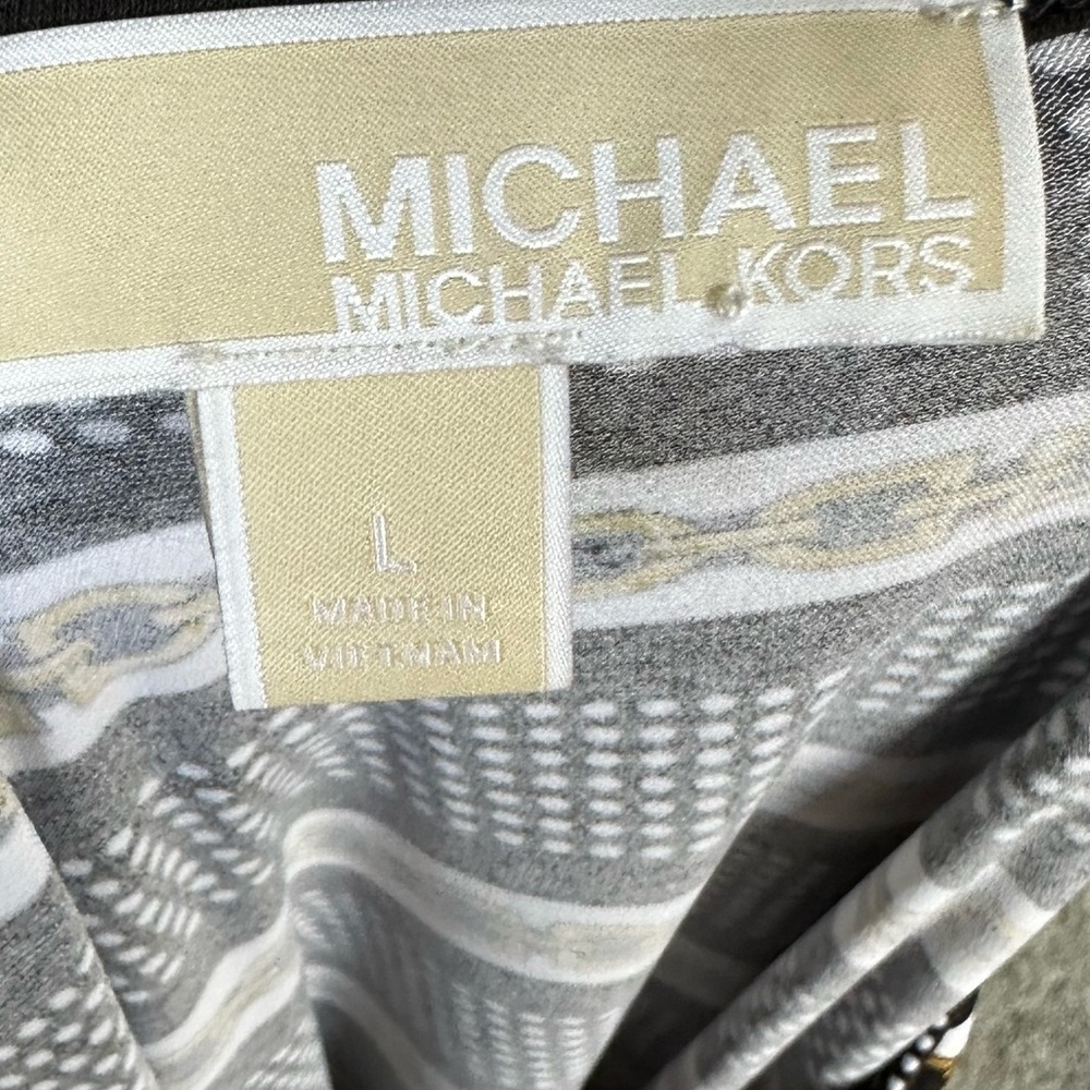 Michael by Michael Kors long sleeve shift dress long sleeve size L chain… - Picture 2 of 5
